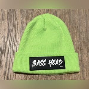 Neon Green Bass Head Beanie